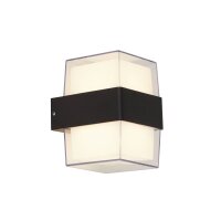 LED Wandlampe au&szlig;en Up Down IP44 Schwarz Wei&szlig; 3000 K
