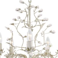 Kristall Kronleuchter Floral in Shabby Creme Gold...