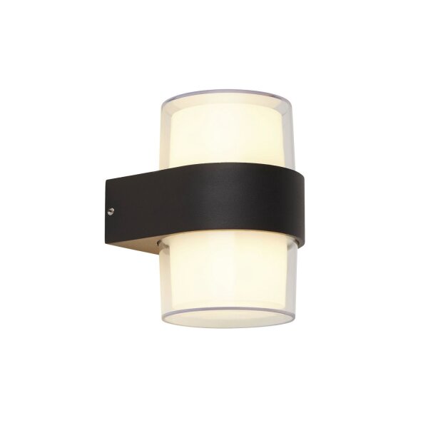 LED Außenwandleuchte IP44 Schwarz Weiß 3000 K Up Down