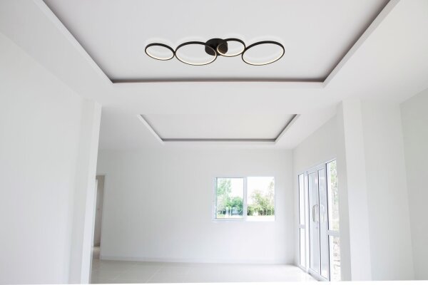 LED Deckenleuchte 3000 K B: 98 cm dimmbar Schwarz Weiß