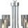 Kronleuchter 8-flammig E14 Chrom Rauchgrau Glas Metall