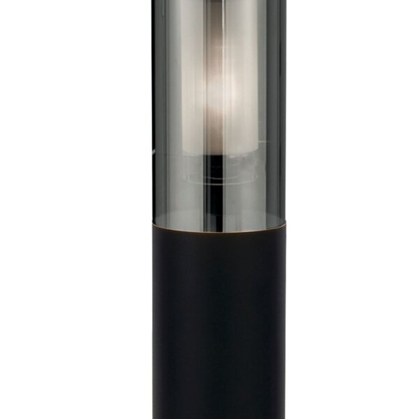 Pollerleuchte Edelstahl IP44 E27 45 cm Schwarz Rauchgrau