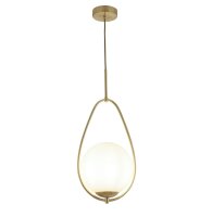 Pendelleuchte E27 in Gold Wei&szlig; Glas Metall Jugendstil