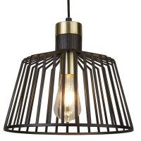 Pendelleuchte Schwarz Messing E27 Ø 30 cm Metall
