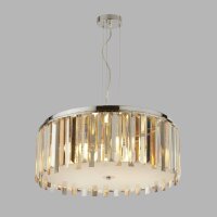 Hängelampe rund Ø 60 cm Kristall Glas Metall...