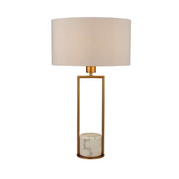 Tischleuchte Marmor Sockel H: 62 cm groß in Gold Weiß E27