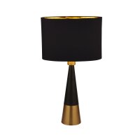 Tischleuchte E27 58,5 cm hoch in Schwarz Gold Kupfer