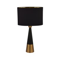 Tischleuchte E27 58,5 cm hoch in Schwarz Gold Kupfer