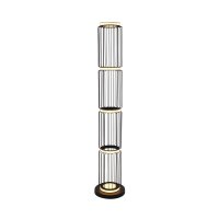 Niedrige Stehlampe LED 117 cm Schwarz Wei&szlig; rund