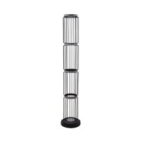 Niedrige Stehlampe LED 117 cm Schwarz Weiß rund