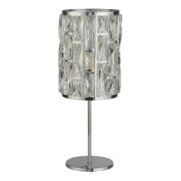 Tischleuchte Kristall Metall 47 cm D: 19,5 cm Chrom Klar