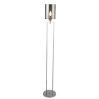 Stehlampe klein 144 cm Rauchglas Metall Grau Chrom...