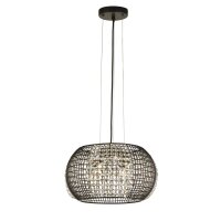 Hängeleuchte Schwarz 4x G9 Ø 35 cm Metall Glas