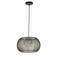 Hängeleuchte Schwarz 4x G9 Ø 35 cm Metall Glas