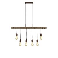 Hängelampe Holz Balken B: 100 cm für 6x E27 Modern