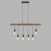 Hängelampe Holz Balken B: 100 cm für 6x E27 Modern