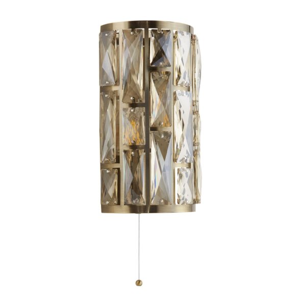 Wandlampe Kristall mit Schalter H: 27 cm Art Déco FRANK