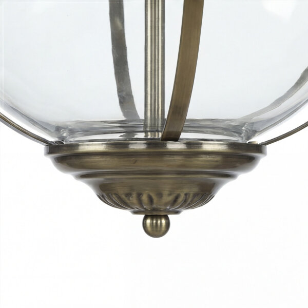 Pendelleuchte Kugel Ø 32 cm 3x E14 in Messing antik Jugendstil