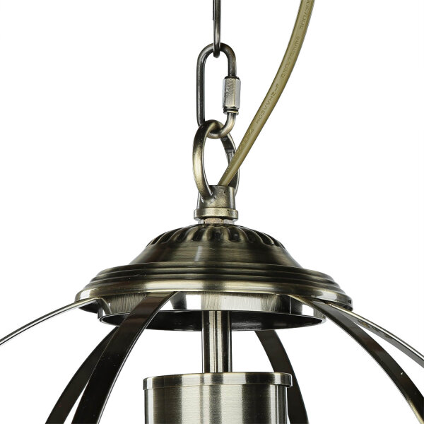 Pendelleuchte Kugel Ø 32 cm 3x E14 in Messing antik Jugendstil