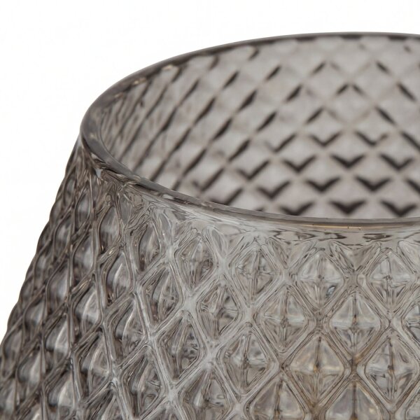 Tischleuchte klein H: 17,5 cm Art Déco Rauchglas Metall