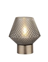 Tischleuchte klein H: 17,5 cm Art Déco Rauchglas...