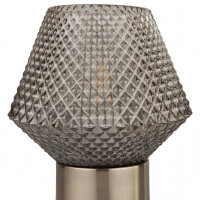 Tischleuchte klein H: 17,5 cm Art Déco Rauchglas...