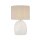 Nachttischlampe Wei&szlig; Beige Keramik Leinen E27 49 cm hoch