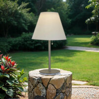 LED Tischlampe Solar au&szlig;en IP44 68 cm in Silber...