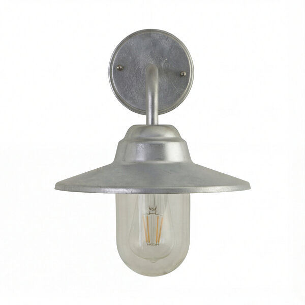 Außenwandleuchte Silber Glas Metall E27 IP44 B:24,5 cm