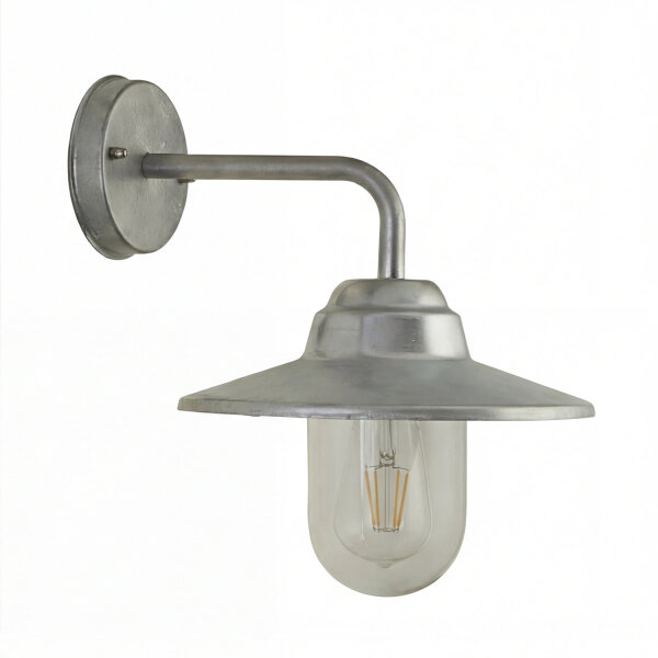 Außenwandleuchte Silber Glas Metall E27 IP44 B:24,5 cm