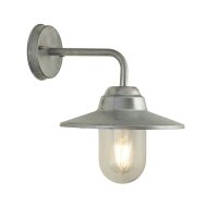 Außenwandleuchte Silber Glas Metall E27 IP44 B:24,5 cm