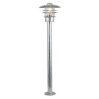 Stehlampe außen IP44 E27 98 cm in Silber Glas Metall