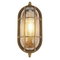 Außenwandlampe Messing Glas IP64 E27 Maritim H:...