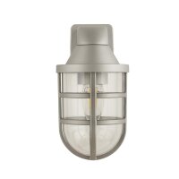 Wandleuchte au&szlig;en in Silber IP44 E27 Maritim H: 21 cm
