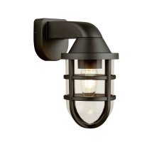 Schwarze Au&szlig;enleuchte Wand IP44 Schwarz E27 H: 21 cm