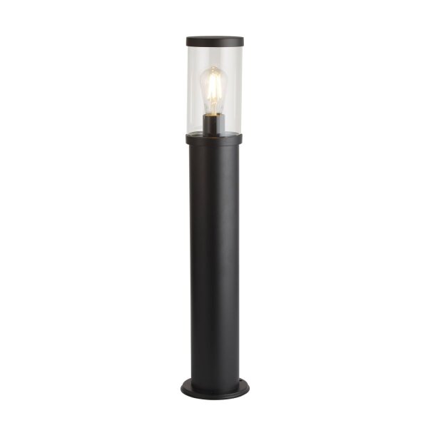 Pollerleuchte IP44 73 cm E27 Schwarz Klar Garten Weg