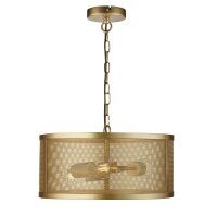 H&auml;ngelampe Metall Mesh &Oslash; 45 cm rund 3x E27 in Gold