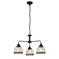 Pendelleuchte 3-flammig E27 Schwarz Klar Ø 56 cm...