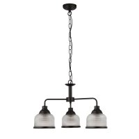 Pendelleuchte 3-flammig E27 Schwarz Klar Ø 56 cm...