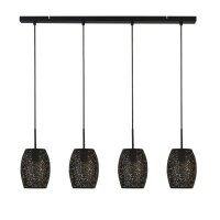 Hängelampe Metall 4-flammig Schwarz Gold B: 90 cm E27