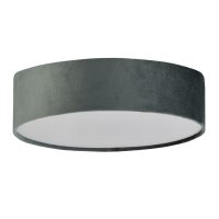 Deckenlampe Samt Schirm rund Ø 38 cm klein Grau 2x...