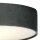 Deckenlampe Samt Schirm rund Ø 38 cm klein Grau 2x E27