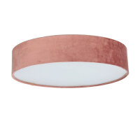 Deckenleuchte rund Ø 50cm H: 10cm Rosa Samt Schirm...