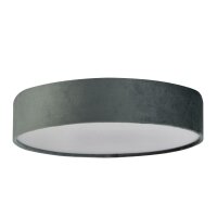 Deckenlampe rund Ø 50 cm H: 10 cm Grau Samt Schirm...