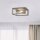 Deckenlampe eckig B: 30 cm in Silber-Gold 2x E27 Metall