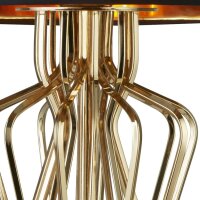 Tischlampe Gold Schwarz 72 cm hoch E27 Metall Satin