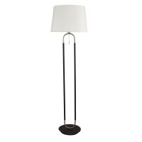 Stehlampe Weiß Silber 161 cm E27 Zugschalter Stoff...