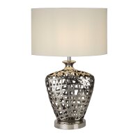 Tischlampe Chrom Weiß E27 57 cm Ø 36 cm...
