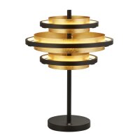 Tischlampe Schwarz Gold H: 43,5 cm Ø 32 cm rund...