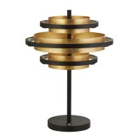 Tischlampe Schwarz Gold H: 43,5 cm Ø 32 cm rund...